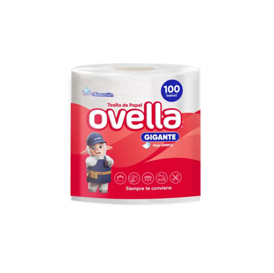 Toalla Papel Hoja Simple 100 Metros - Ovella
