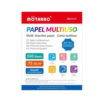 Resma Papel Tamaño Carta 500 Hojas 80 Gr - Motarro